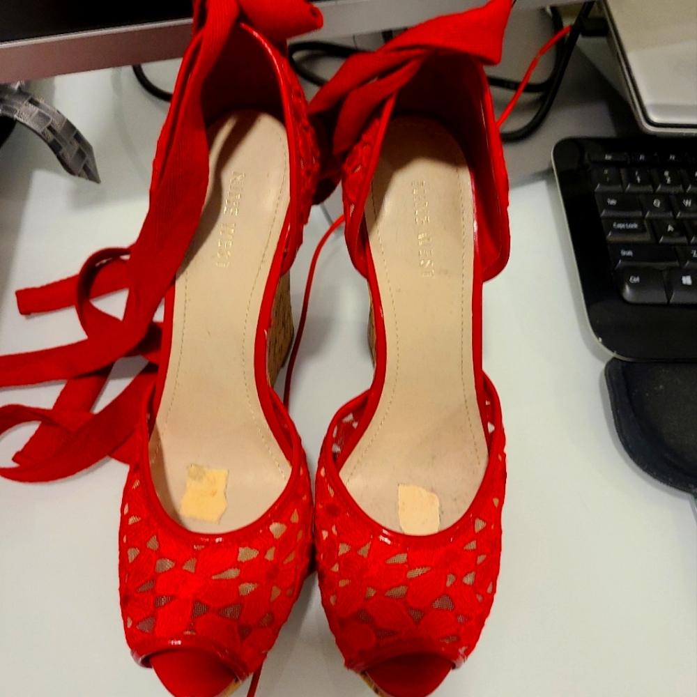 Platform wedge shoes peep toe